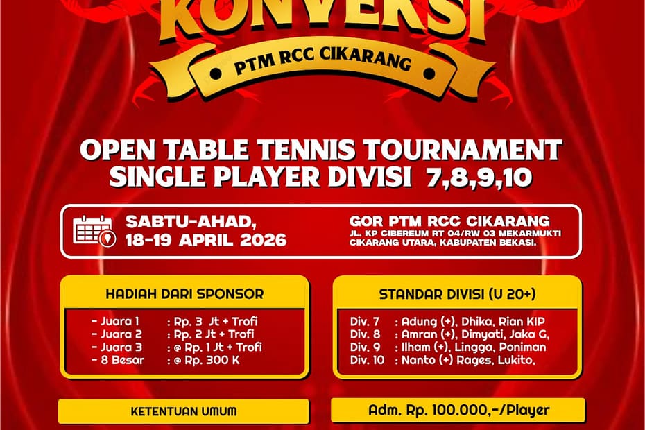Turnamen Tenis Meja MASTER KONVEKSI 5 3 Turnamen Tenis Meja MASTER KONVEKSI 5