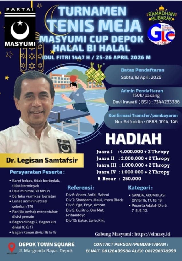 Turnamen Tenis Meja Double Masyumi Cup 2 Turnamen Tenis Meja Masyumi Cup